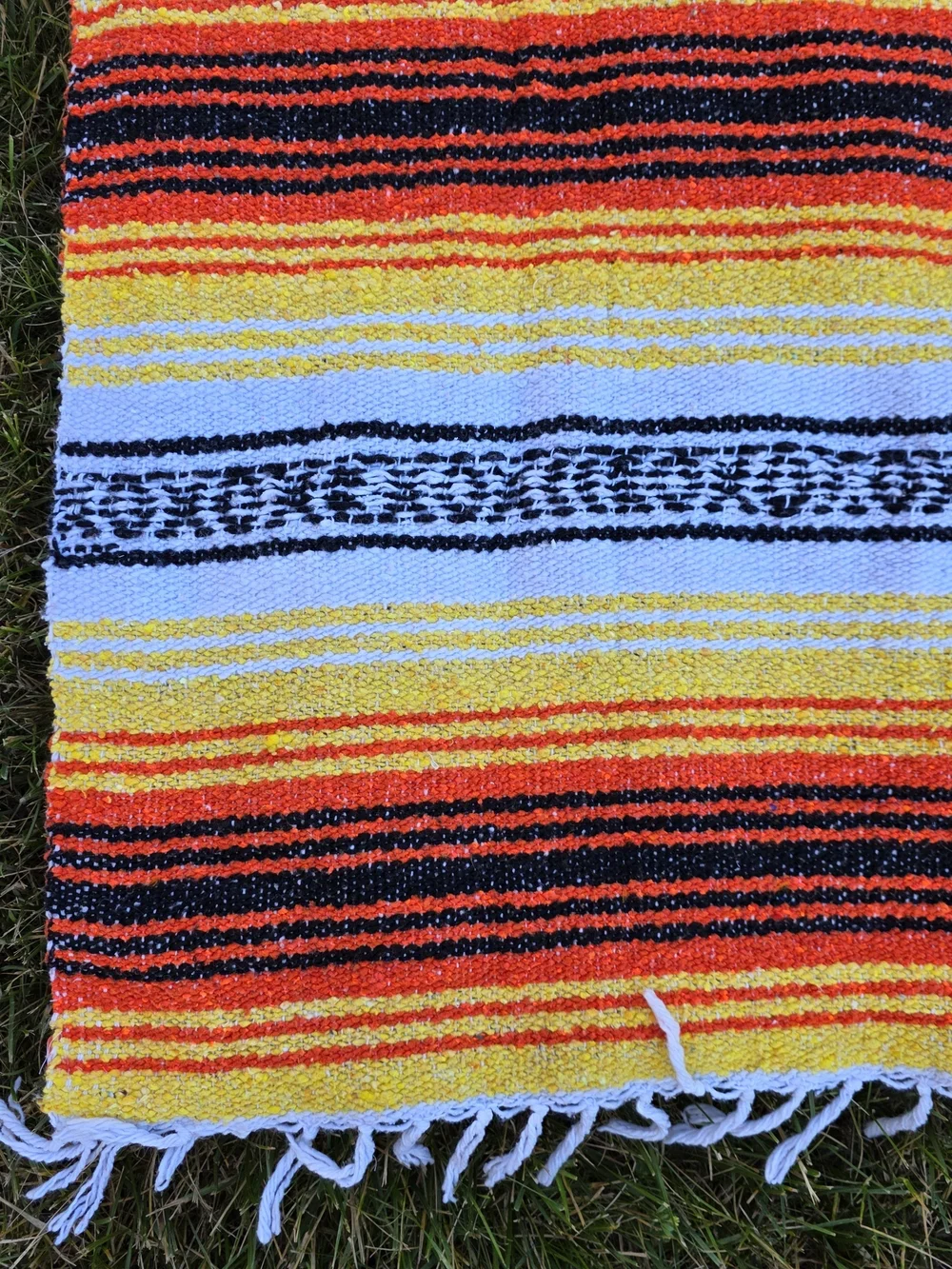 Artesanias F.R. Mexican Falsa Blanket 67x41 Boho Serape Throw